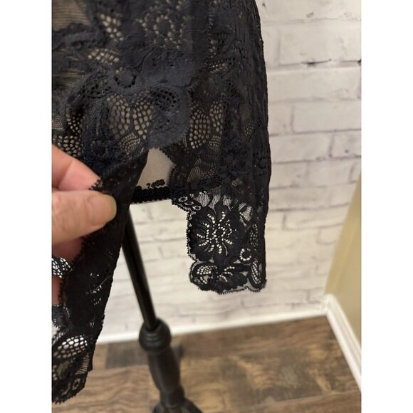 Victoria’s Secret Size 34C Black Lace Sheer Neglige Slip Dress Underwire Sexy - Picture 2 of 11